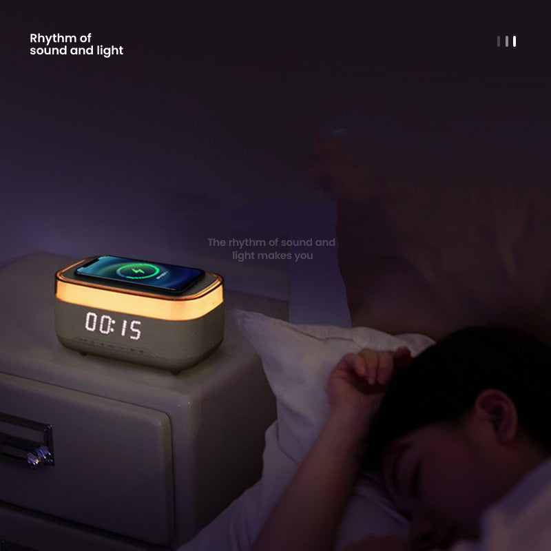 Wireless Charging Multifunctional Bluetooth Audio Alarm Clock Night Light