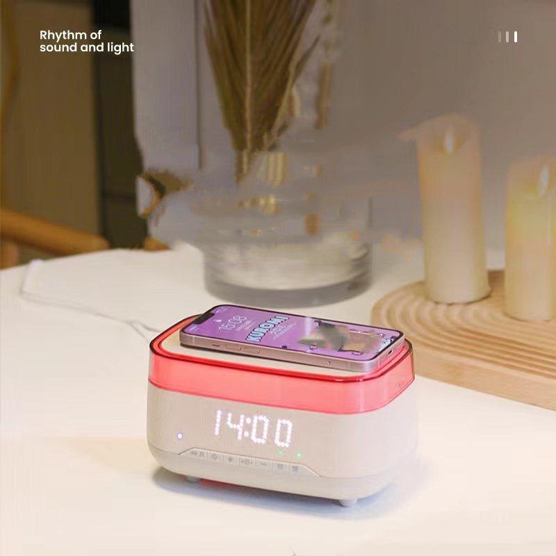 Wireless Charging Multifunctional Bluetooth Audio Alarm Clock Night Light