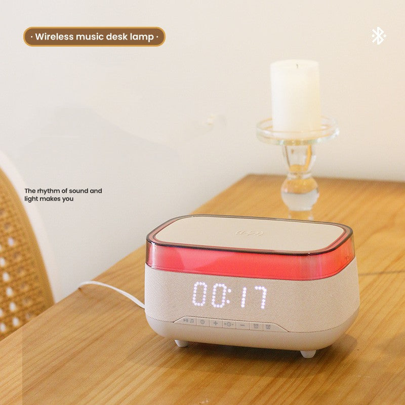 Wireless Charging Multifunctional Bluetooth Audio Alarm Clock Night Light
